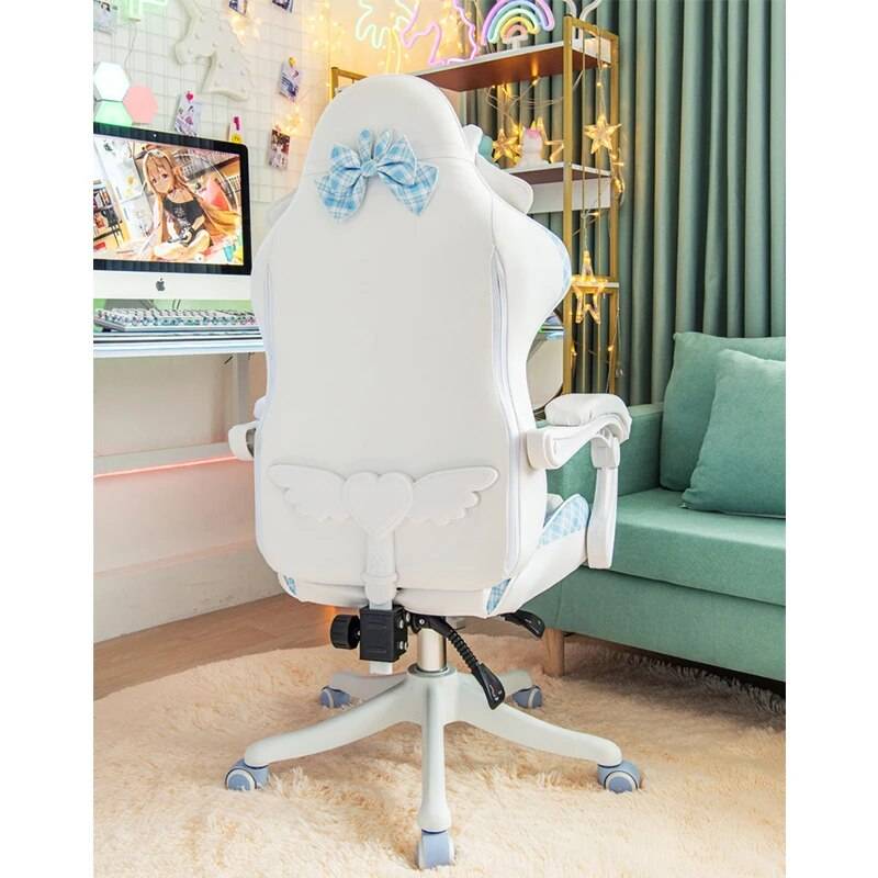 Pink Cute Gaming Chair with Bow Tie Design & 360° Swivel Kids’ Room Color : Blue|Pink Pink Cute Gaming Chair with Bow Tie Design & 360° Swivel Kids' Room