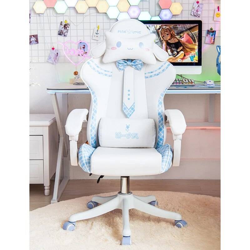 Pink Cute Gaming Chair with Bow Tie Design & 360° Swivel Kids’ Room Color : Blue|Pink Pink Cute Gaming Chair with Bow Tie Design & 360° Swivel Kids' Room