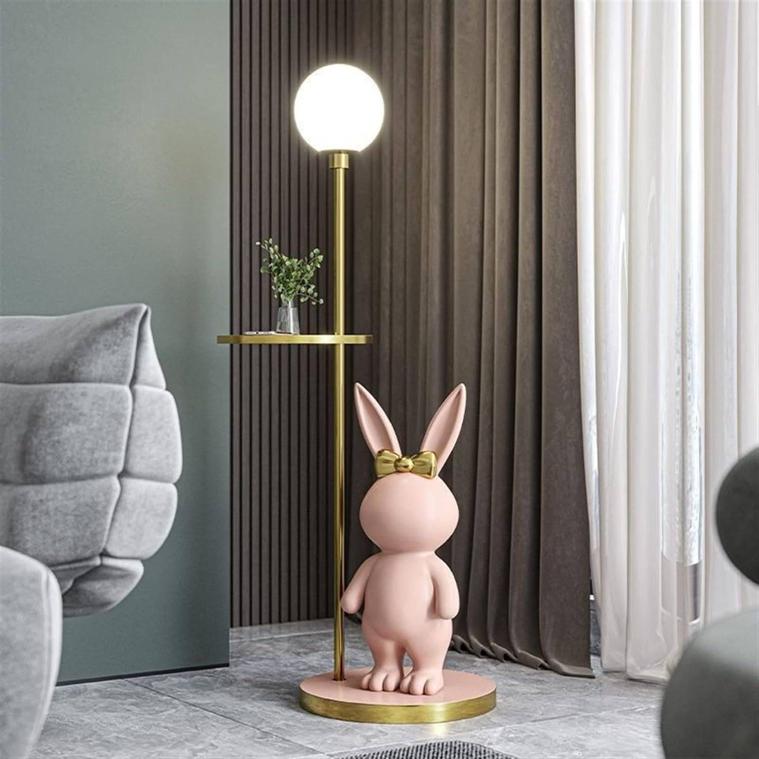 Pink Rabbit LED Floor Lamp: Perfect for Children’s Rooms & Ambient Lighting Kids’ Room Model : White without table|Gray with table|Pink without table|Pink with table|White with table Pink Rabbit LED Floor Lamp: Perfect for Children's Rooms & Ambient Lighting Kids' Room