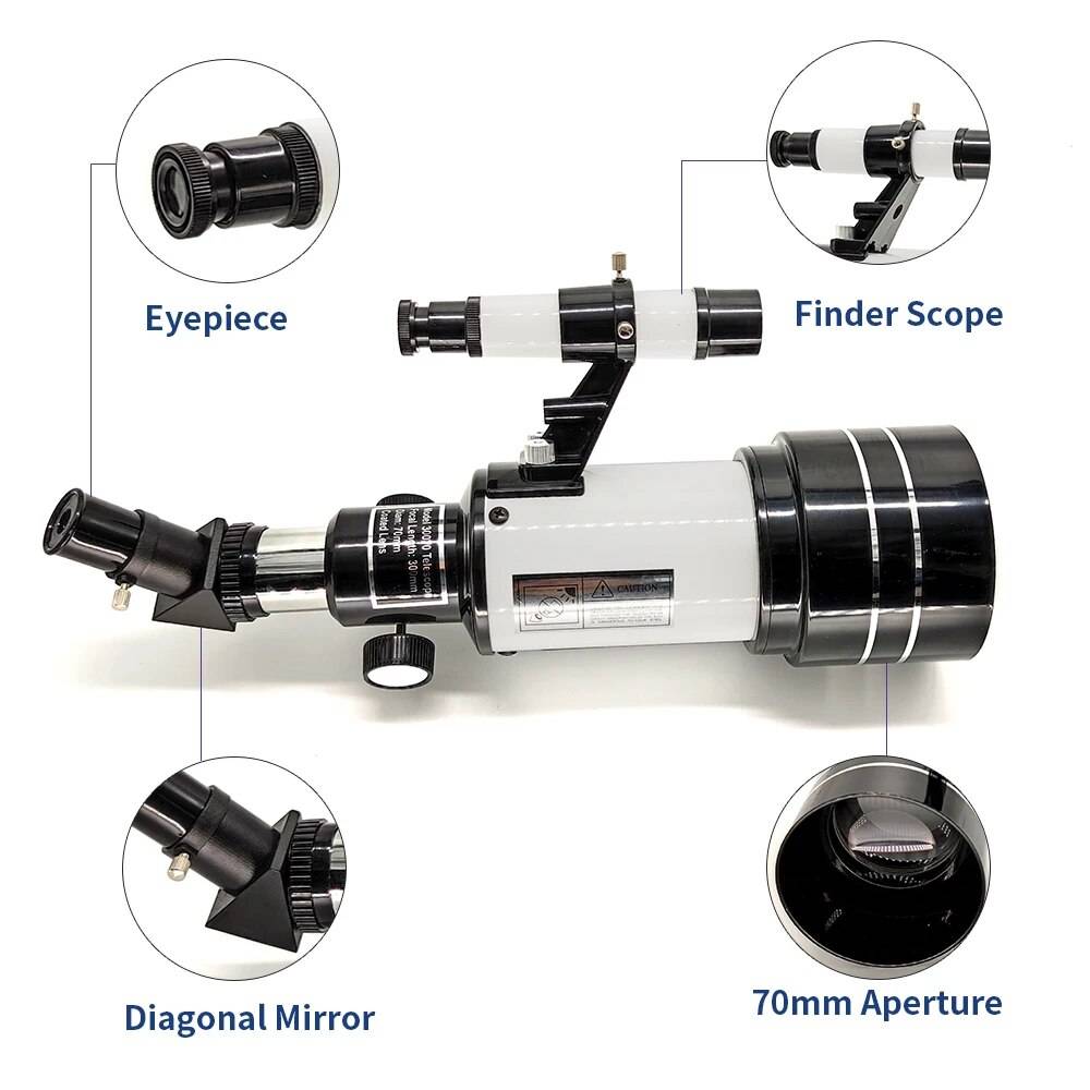 Portable 70mm Astronomical Telescope with Tripod – Explore the Cosmos! STEM & Learning Model : White|Yellow|Light Cyan|Cyan With Clip Bluetooth|White With Clip Bluetooth|Yellow With Clip Bluetooth Portable 70mm Astronomical Telescope with Tripod - Explore the Cosmos! STEM & Learning