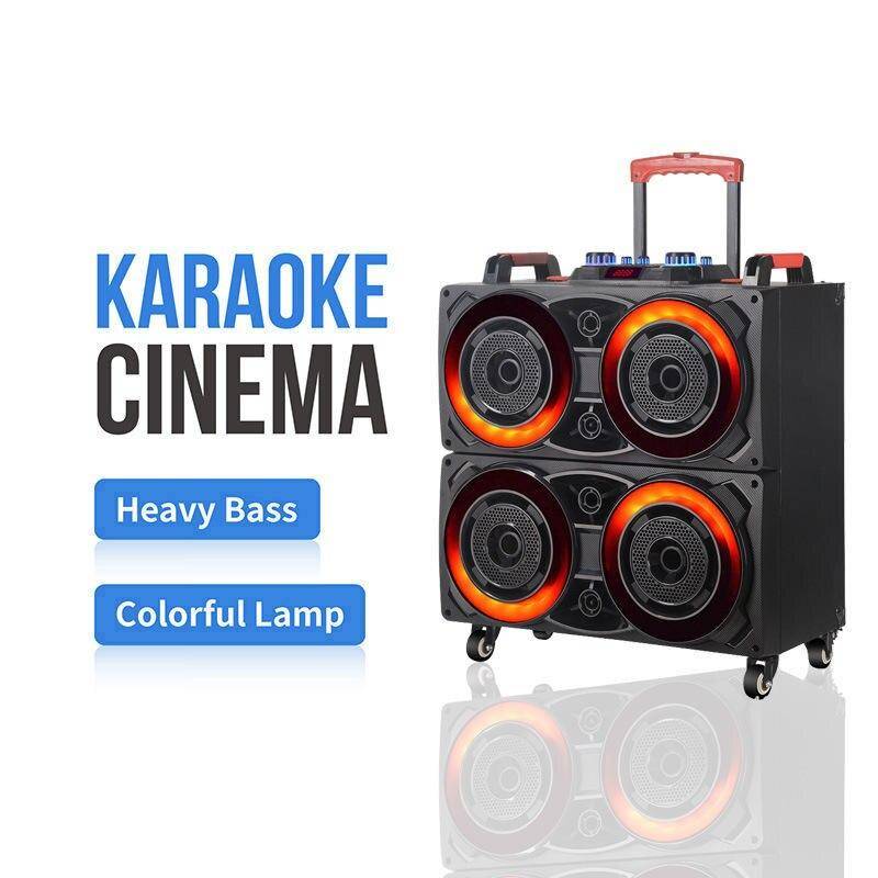 Portable Dual 8-inch Bluetooth Speaker System with Pull Rod and Wireless Mics Teens’ Must-Haves Portable Dual 8-inch Bluetooth Speaker System with Pull Rod and Wireless Mics Teens' Must-Haves