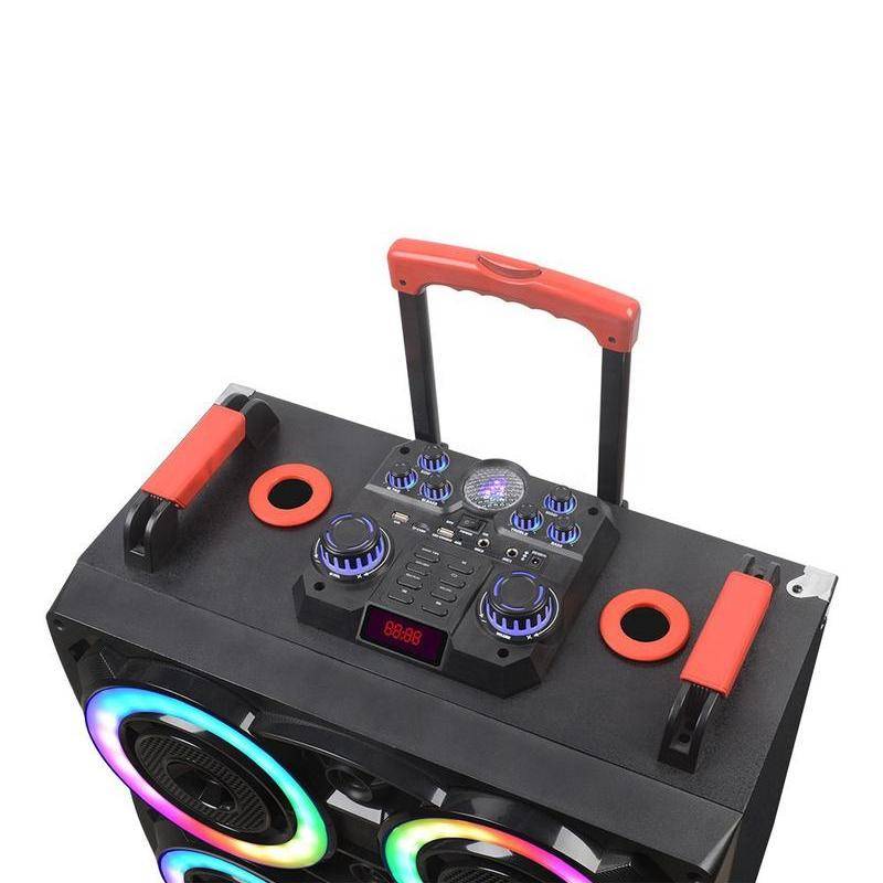 Portable Dual 8-inch Bluetooth Speaker System with Pull Rod and Wireless Mics Teens’ Must-Haves Portable Dual 8-inch Bluetooth Speaker System with Pull Rod and Wireless Mics Teens' Must-Haves