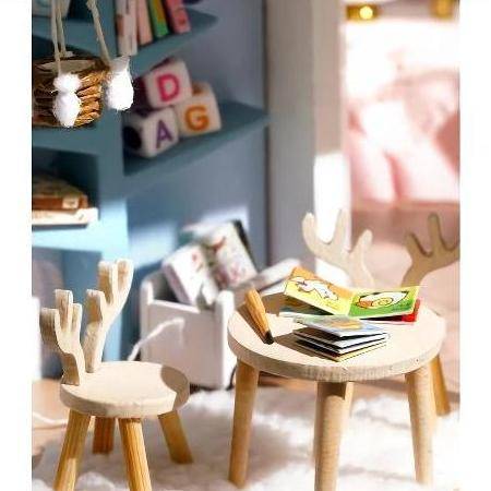 Princess Loft Dollhouse Kit with Miniature Furniture - DIY Assembly Toy for Children & Adults Activity & Entertainment 