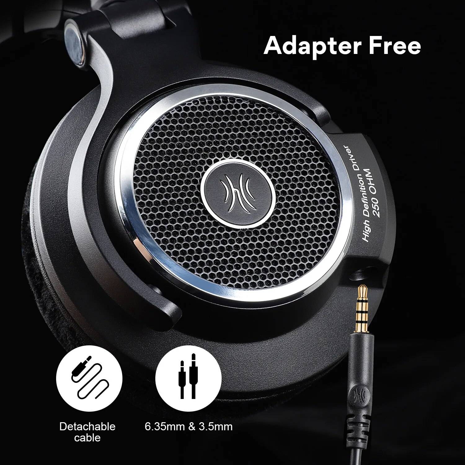Professional Studio Open-Back Headphones – Hi-Res Audio, 250Ω Over Ear Audiophile Wired Headset Teens’ Must-Haves Color : Black Professional Studio Open-Back Headphones - Hi-Res Audio, 250Ω Over Ear Audiophile Wired Headset Teens' Must-Haves