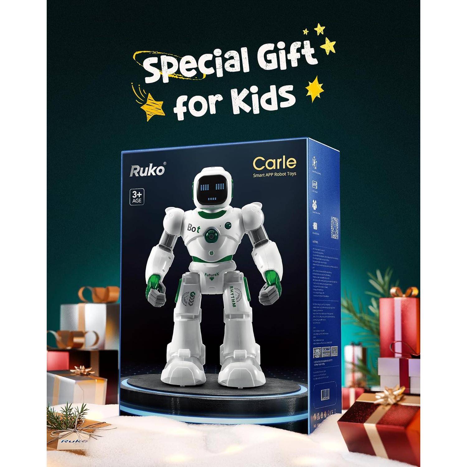 Smart Interactive Robot Toy with Voice & App Control – Music, Dance, and Record Functions Activity & Entertainment Color : White Smart Interactive Robot Toy with Voice & App Control - Music, Dance, and Record Functions Activity & Entertainment