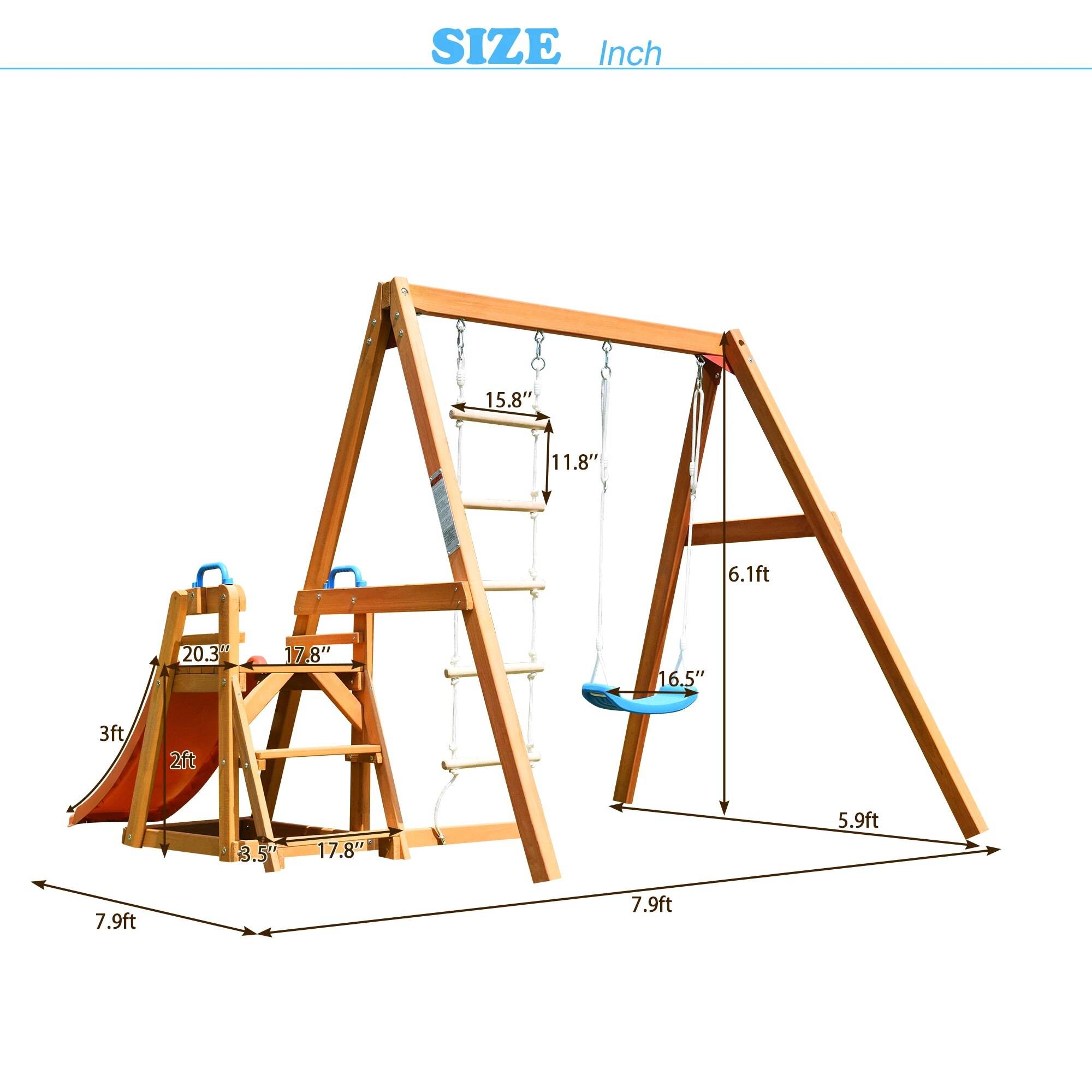 Solid Wood Outdoor Playset: Swing, Slide & Climbing Adventure for Kids Activity & Entertainment Solid Wood Outdoor Playset: Swing, Slide & Climbing Adventure for Kids Activity & Entertainment