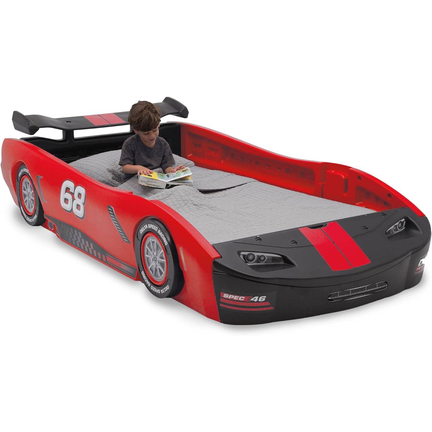Turbo Race Car Twin Bed for Kids – Dreamy Nights in Speedy Delight Kids’ Room Color : Red|Blue|Black|Pink Turbo Race Car Twin Bed for Kids - Dreamy Nights in Speedy Delight Kids' Room